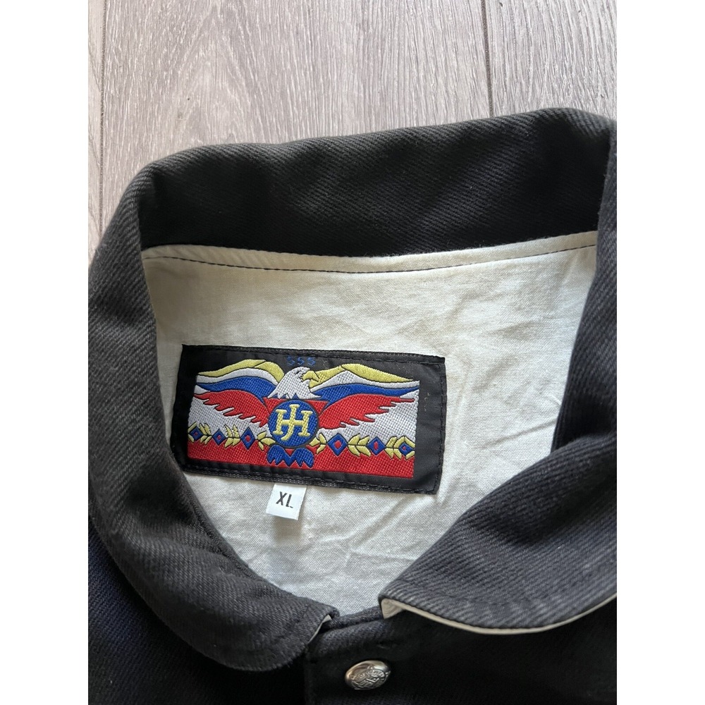 Vintage Chicago Bulls Embroidered Jeff Hamilton Leather NBA Jacket Size XL - Picture 4 of 8